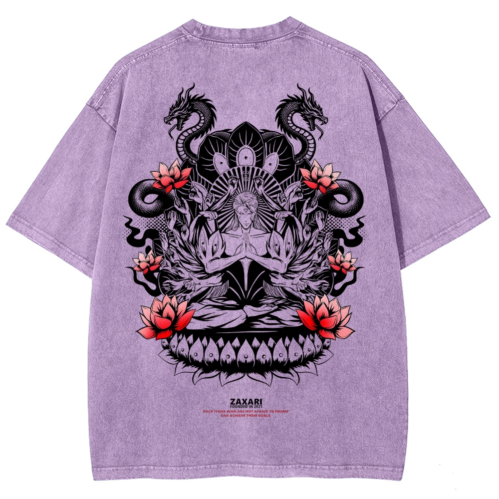 Aizen Serpent's Bloom Unisex Fit Washed T-Shirt