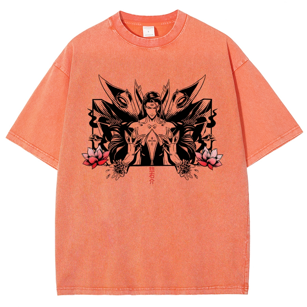 Aizen Serpent's Bloom Unisex Fit Washed T-Shirt