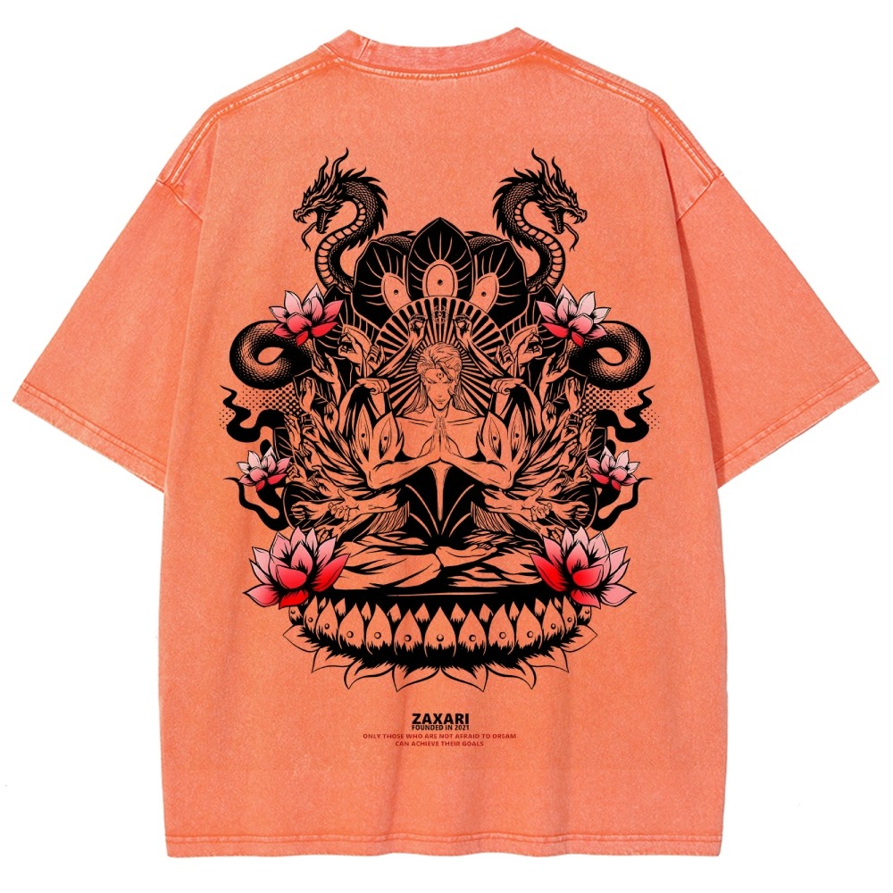 Aizen Serpent's Bloom Unisex Fit Washed T-Shirt