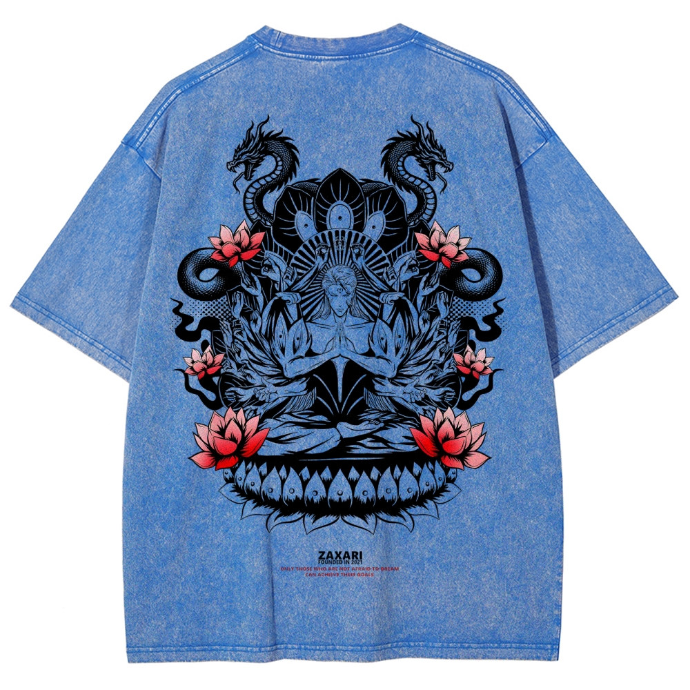 Aizen Serpent's Bloom Unisex Fit Washed T-Shirt