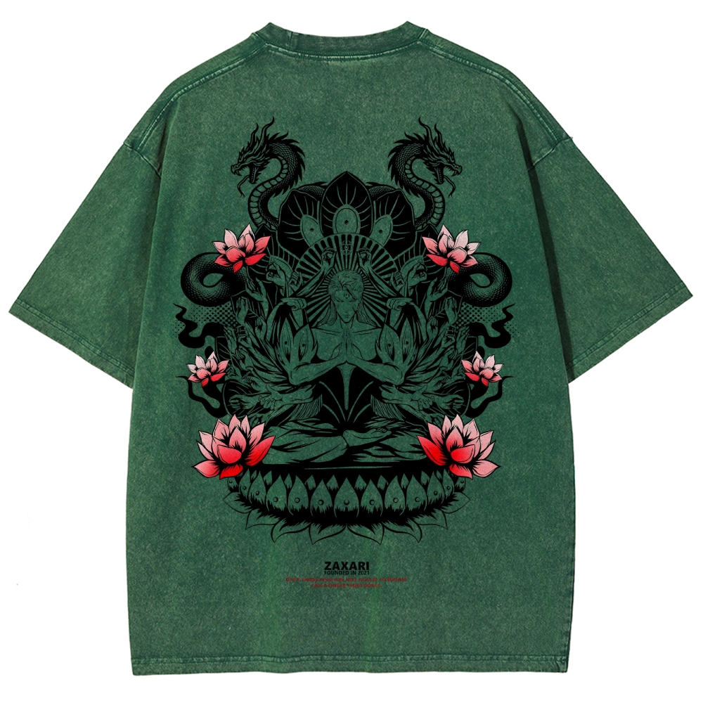 Aizen Serpent's Bloom Unisex Fit Washed T-Shirt