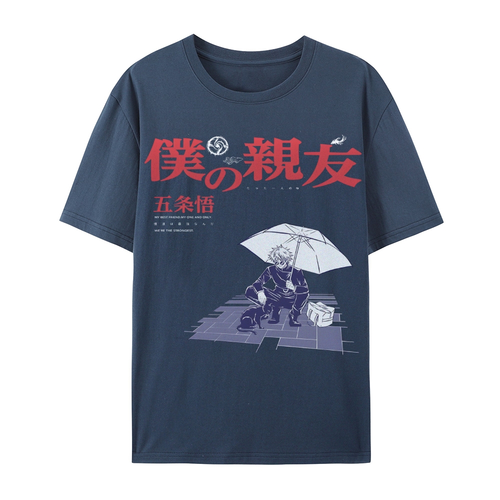 Gojo Best Friend's Curse Vintage Casual Short Sleeve T-Shirt