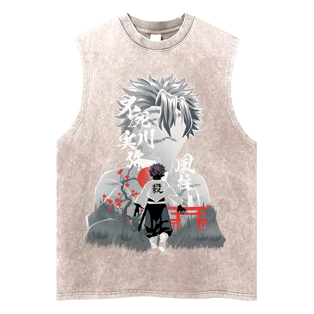 Demon Slayer Unisex Washed Tank Top