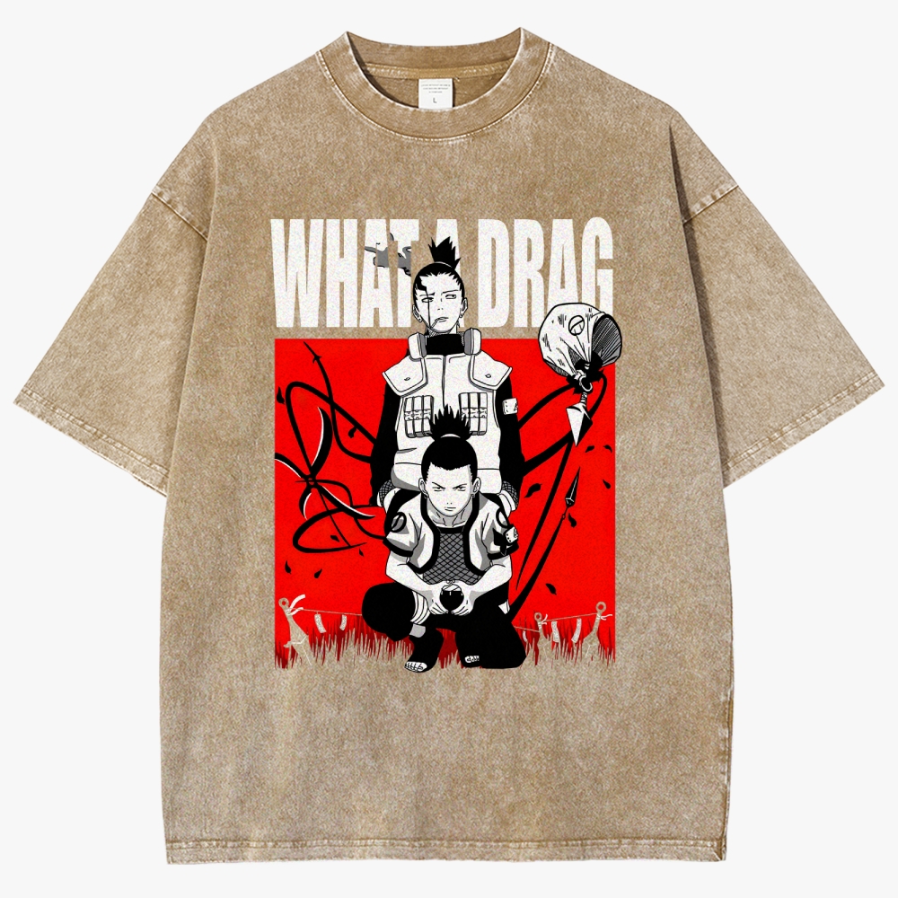 Shikamaru 'Drag' Vintage Unisex Fit Washed T-Shirt