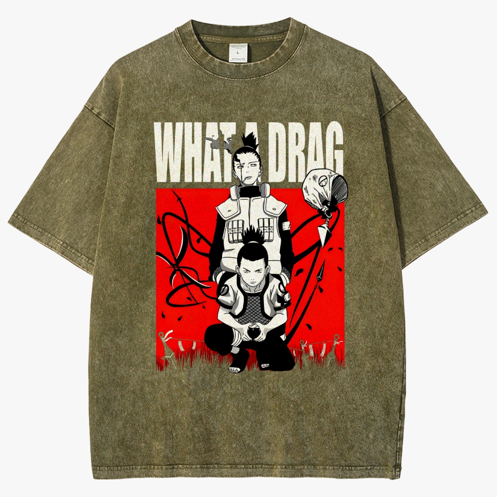 Shikamaru 'Drag' Vintage Unisex Fit Washed T-Shirt
