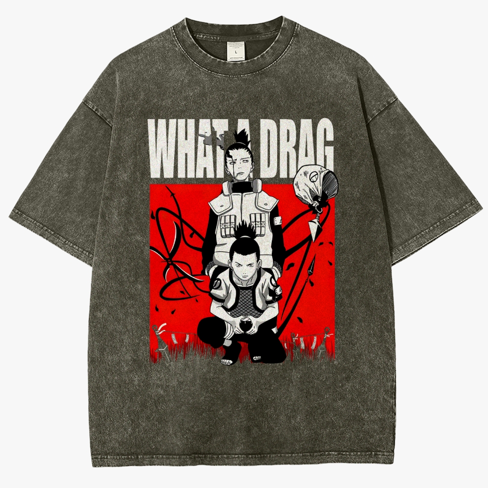 Shikamaru 'Drag' Vintage Unisex Fit Washed T-Shirt