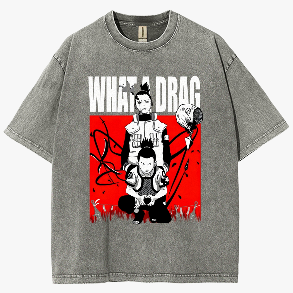 Shikamaru 'Drag' Vintage Unisex Fit Washed T-Shirt