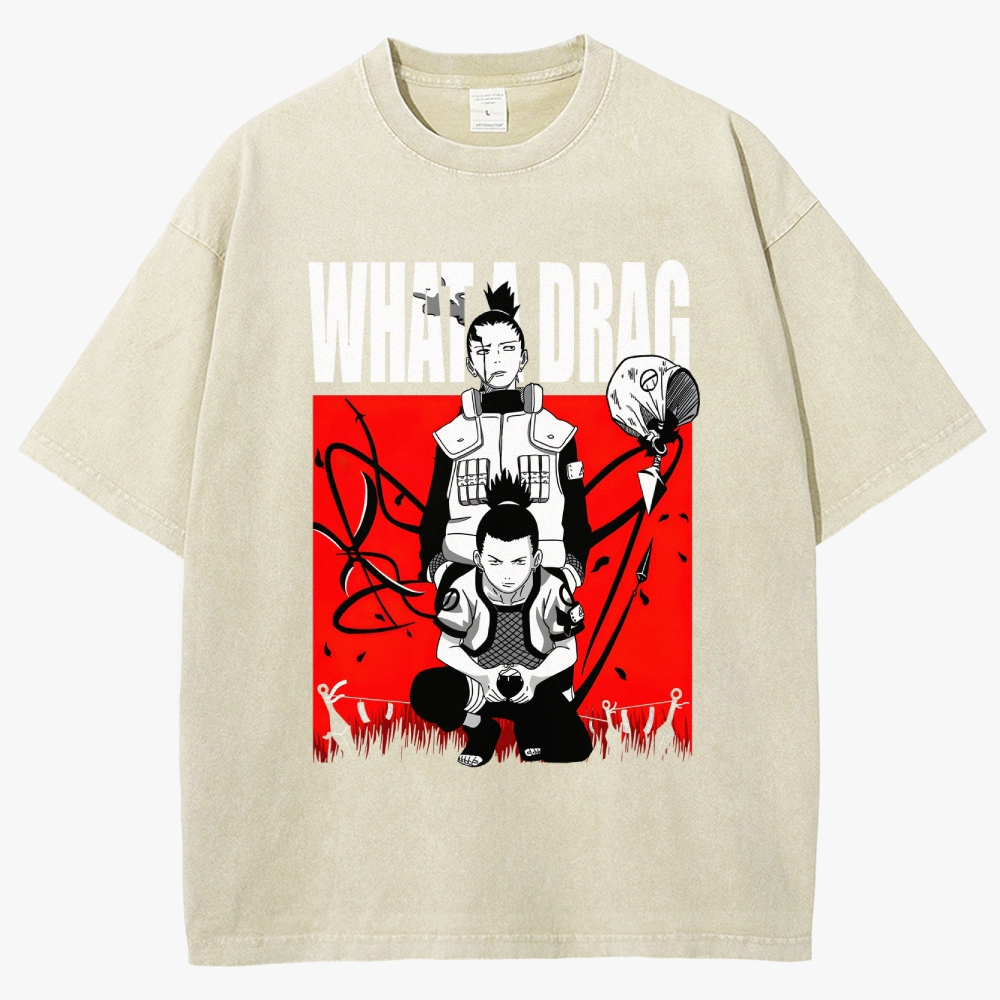 Shikamaru 'Drag' Vintage Unisex Fit Washed T-Shirt
