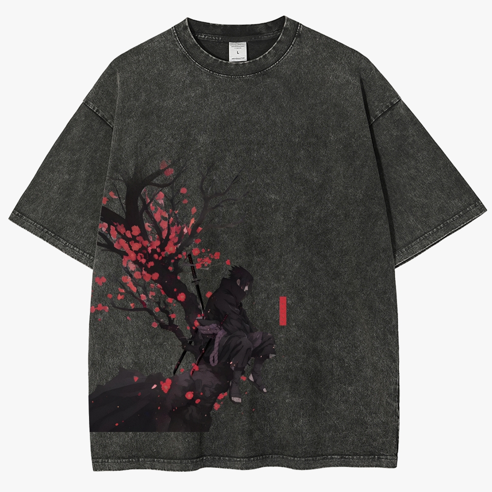 Sasuke Reflective Nature Vintage Unisex Fit Washed T-Shirt
