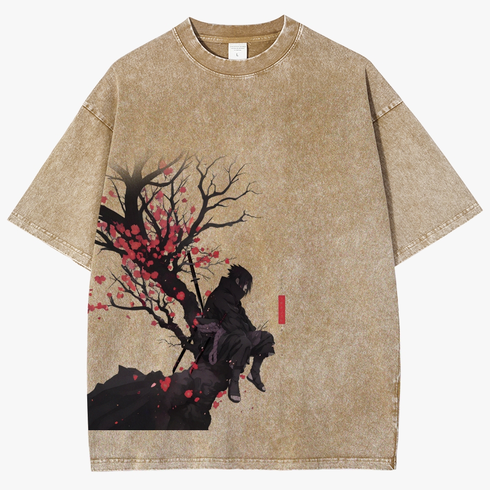Sasuke Reflective Nature Vintage Unisex Fit Washed T-Shirt