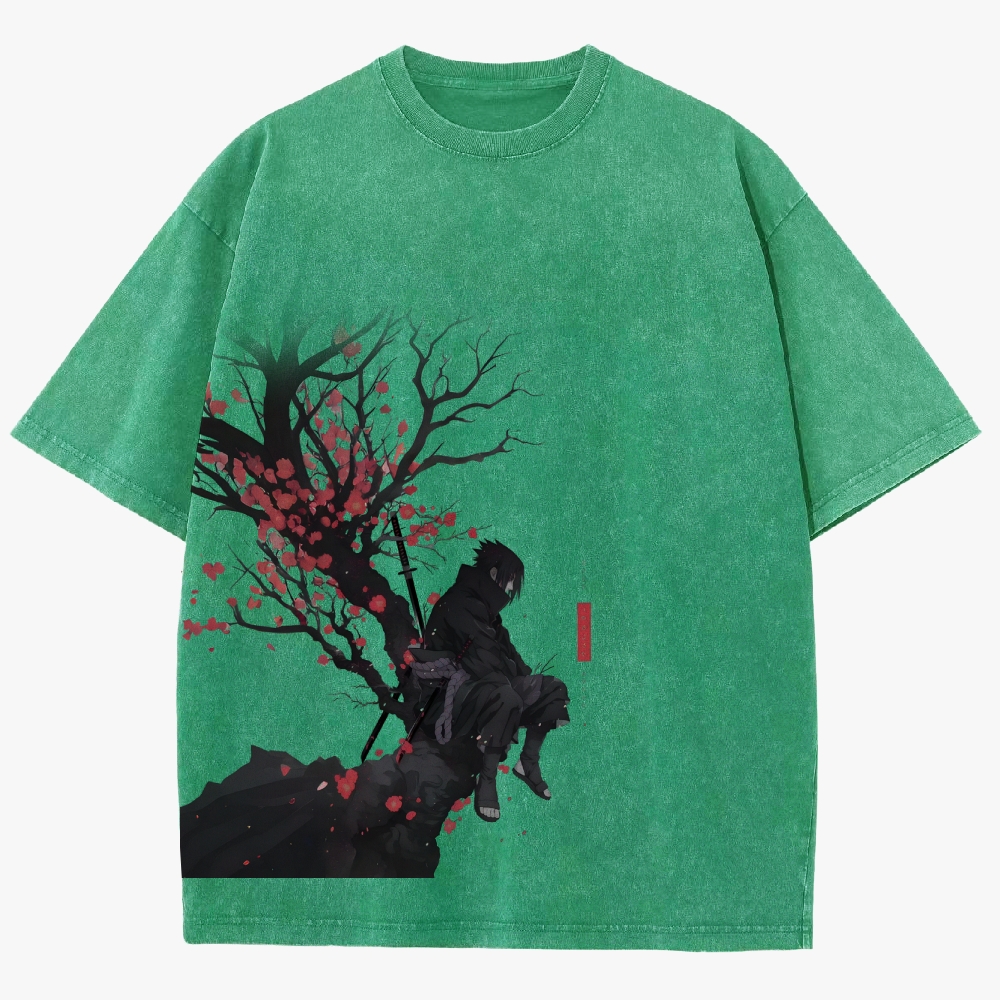 Sasuke Reflective Nature Vintage Unisex Fit Washed T-Shirt