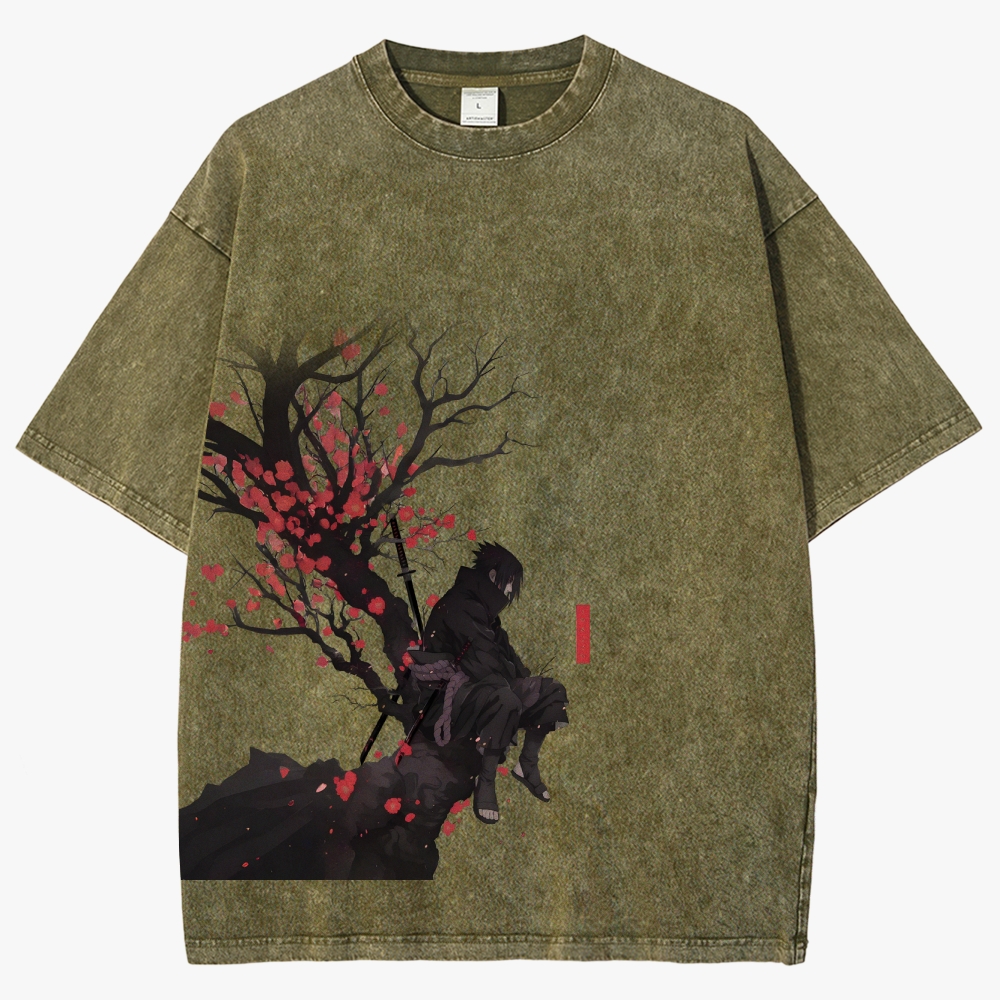 Sasuke Reflective Nature Vintage Unisex Fit Washed T-Shirt