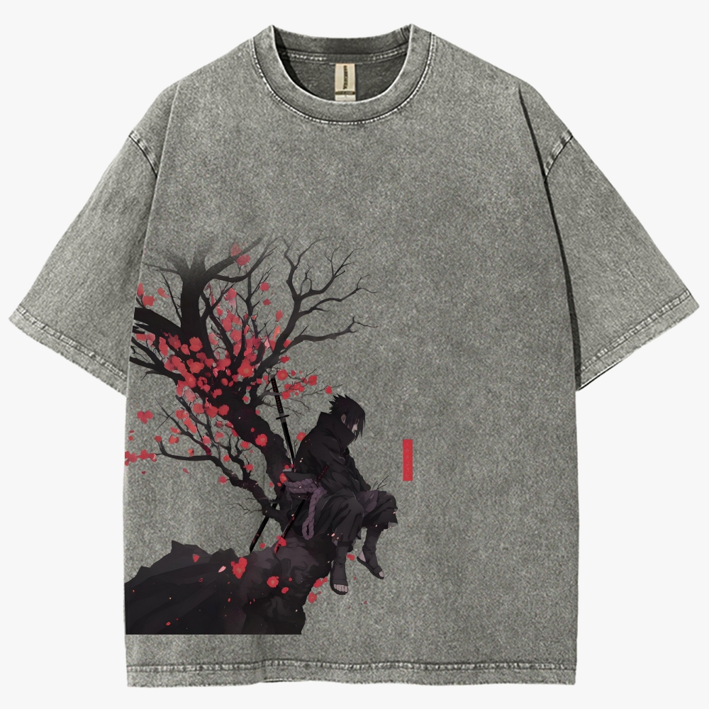 Sasuke Reflective Nature Vintage Unisex Fit Washed T-Shirt