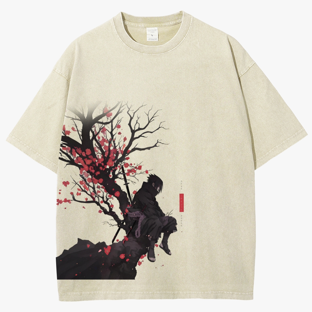 Sasuke Reflective Nature Vintage Unisex Fit Washed T-Shirt