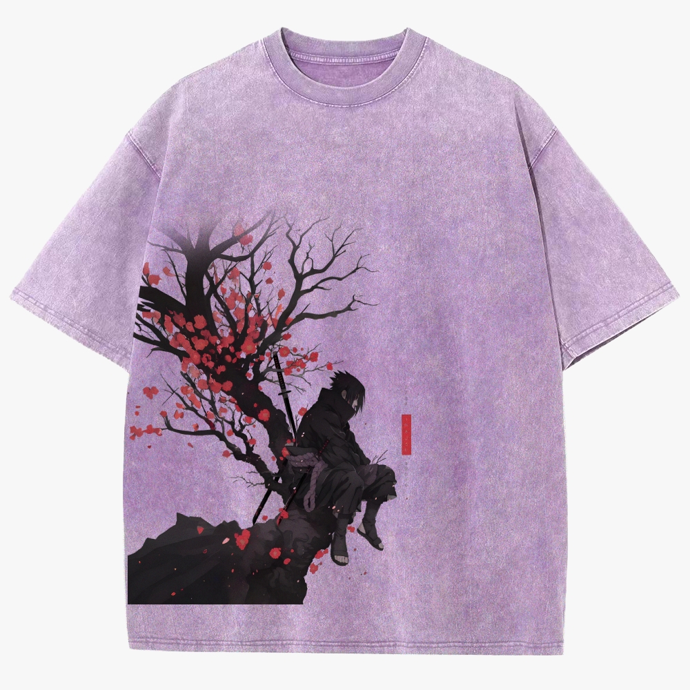 Sasuke Reflective Nature Vintage Unisex Fit Washed T-Shirt