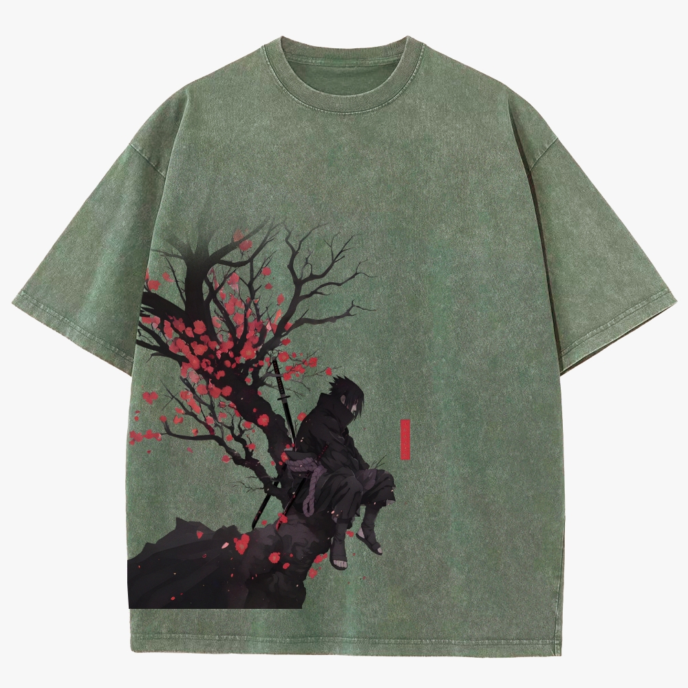 Sasuke Reflective Nature Vintage Unisex Fit Washed T-Shirt