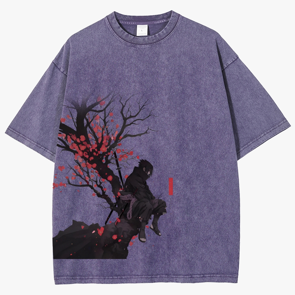 Sasuke Reflective Nature Vintage Unisex Fit Washed T-Shirt