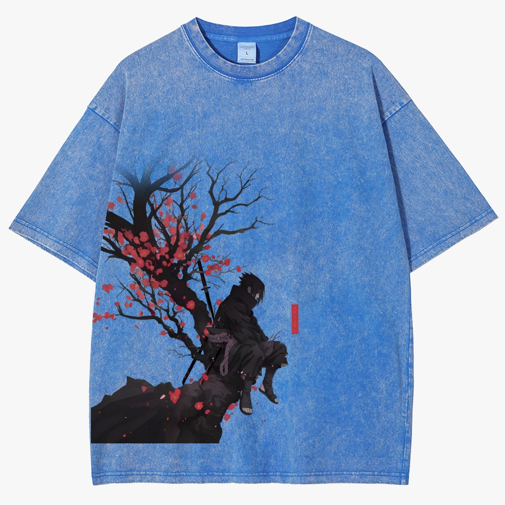 Sasuke Reflective Nature Vintage Unisex Fit Washed T-Shirt