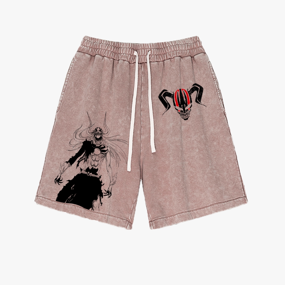 Bleach Anime Pattern Washed Vintage Shorts 