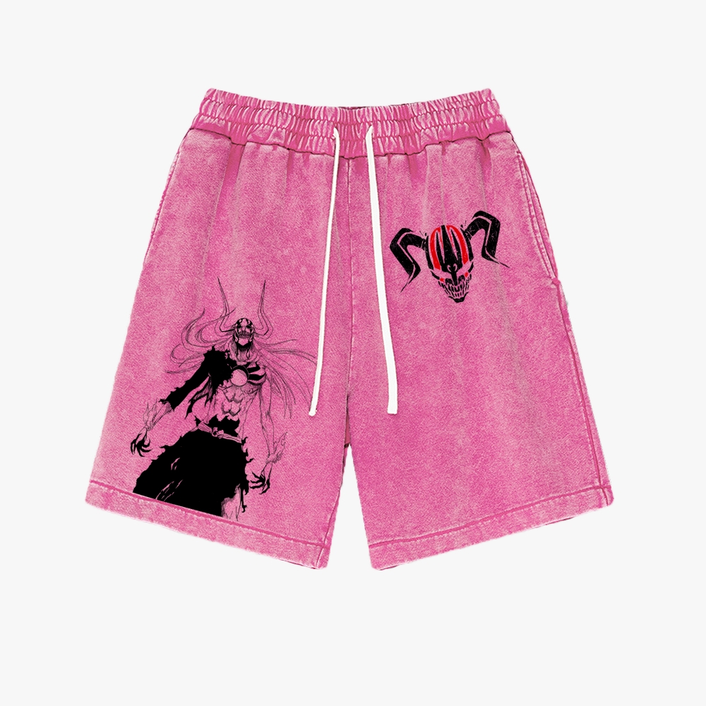 Bleach Anime Pattern Washed Vintage Shorts 