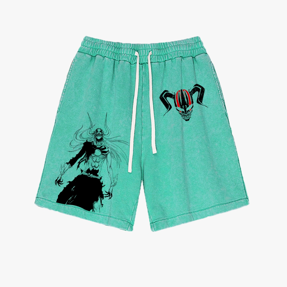 Bleach Anime Pattern Washed Vintage Shorts 