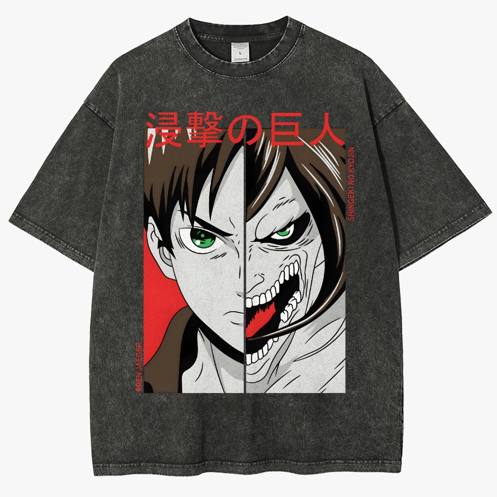 Attack On Titan Unisex Fit Washed T-Shirt