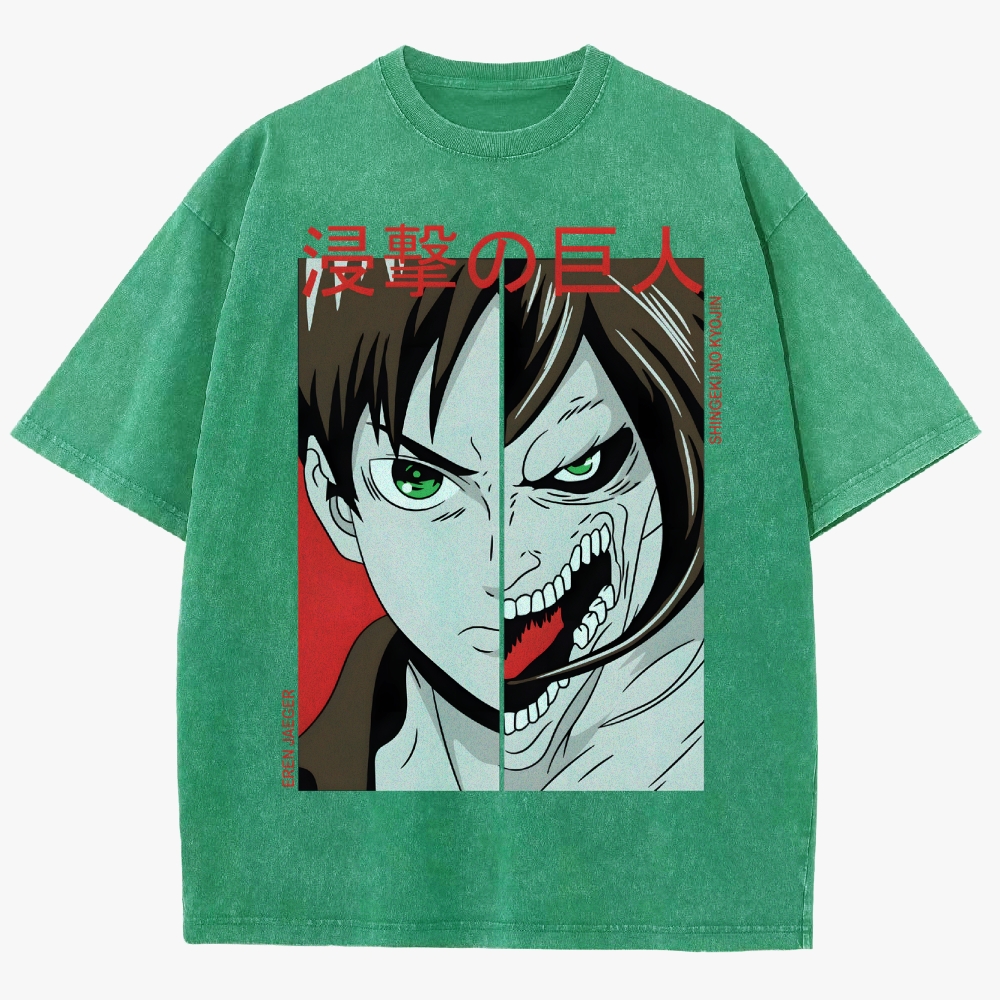 Attack On Titan Unisex Fit Washed T-Shirt