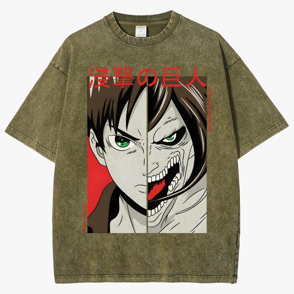 Attack On Titan Unisex Fit Washed T-Shirt