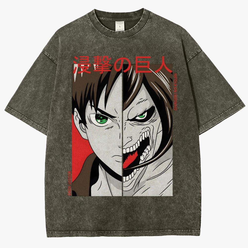 Attack On Titan Unisex Fit Washed T-Shirt