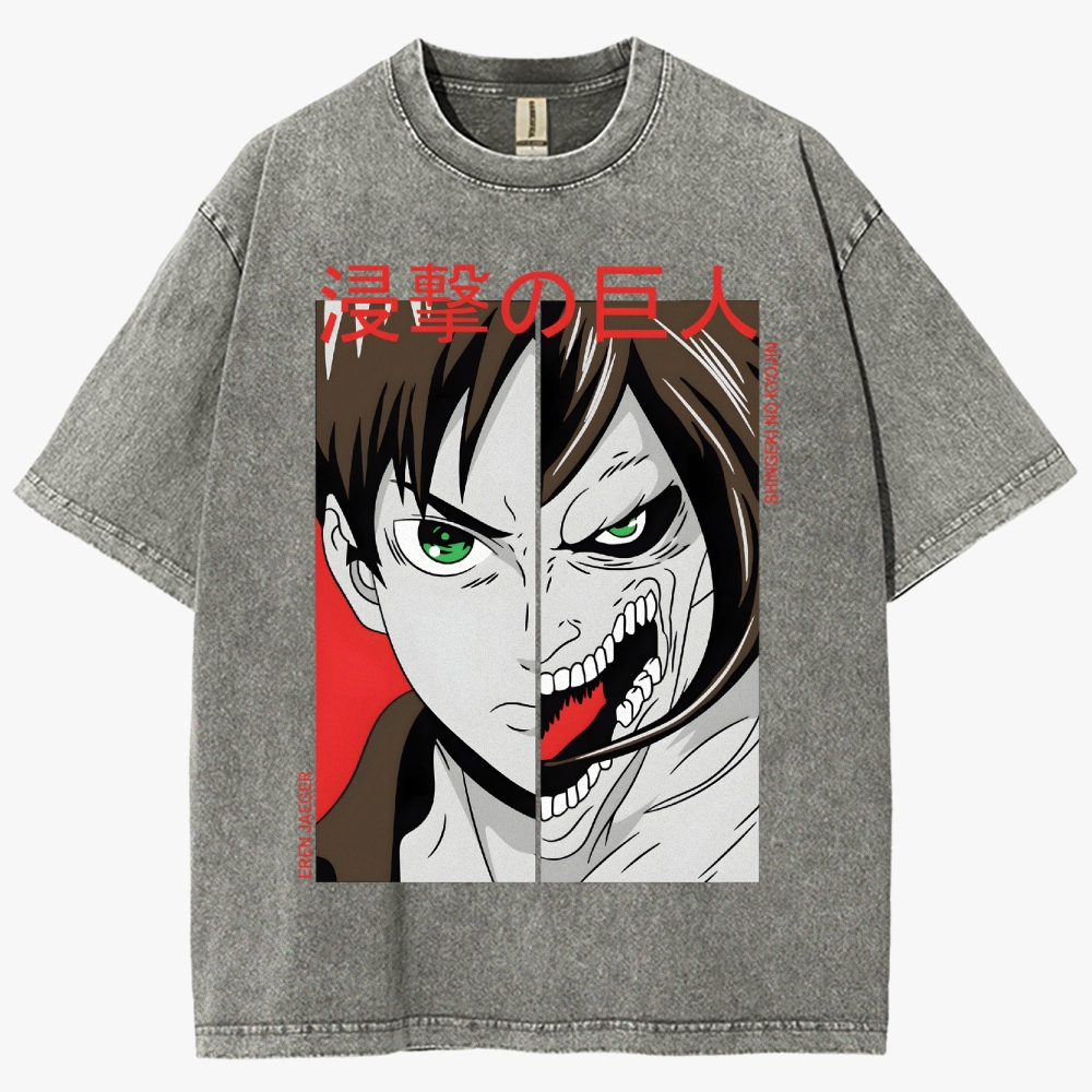Attack On Titan Unisex Fit Washed T-Shirt