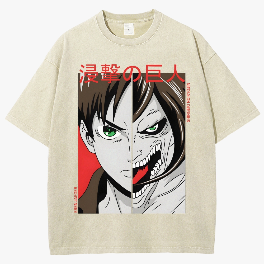 Attack On Titan Unisex Fit Washed T-Shirt