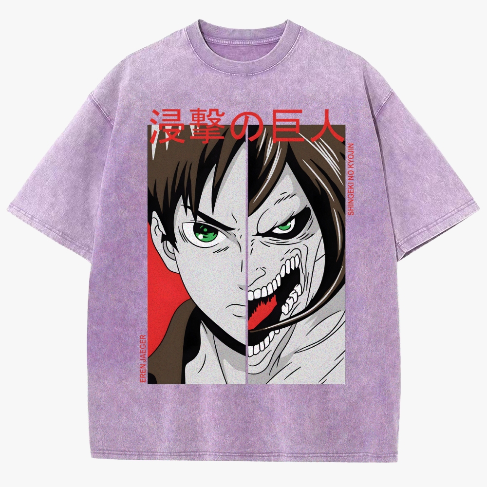 Attack On Titan Unisex Fit Washed T-Shirt