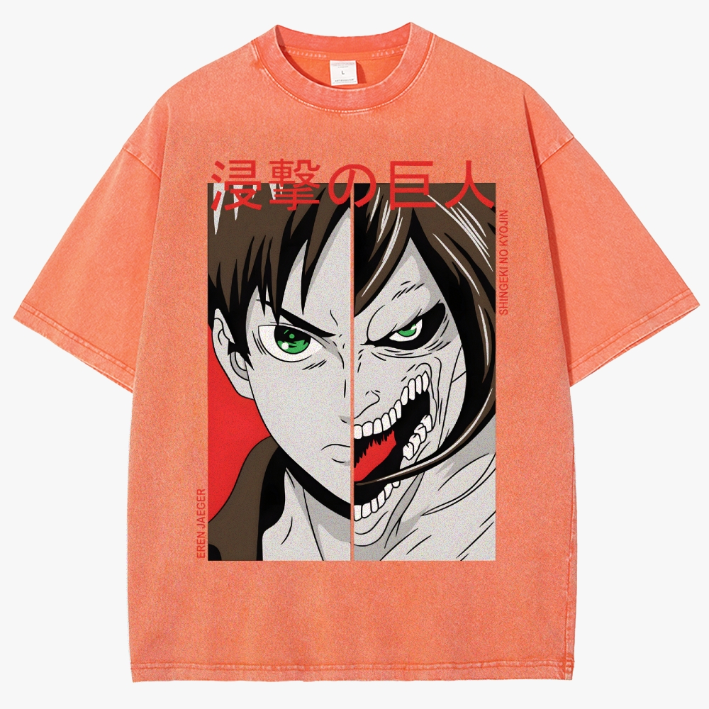 Attack On Titan Unisex Fit Washed T-Shirt