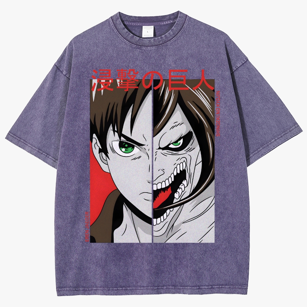 Attack On Titan Unisex Fit Washed T-Shirt