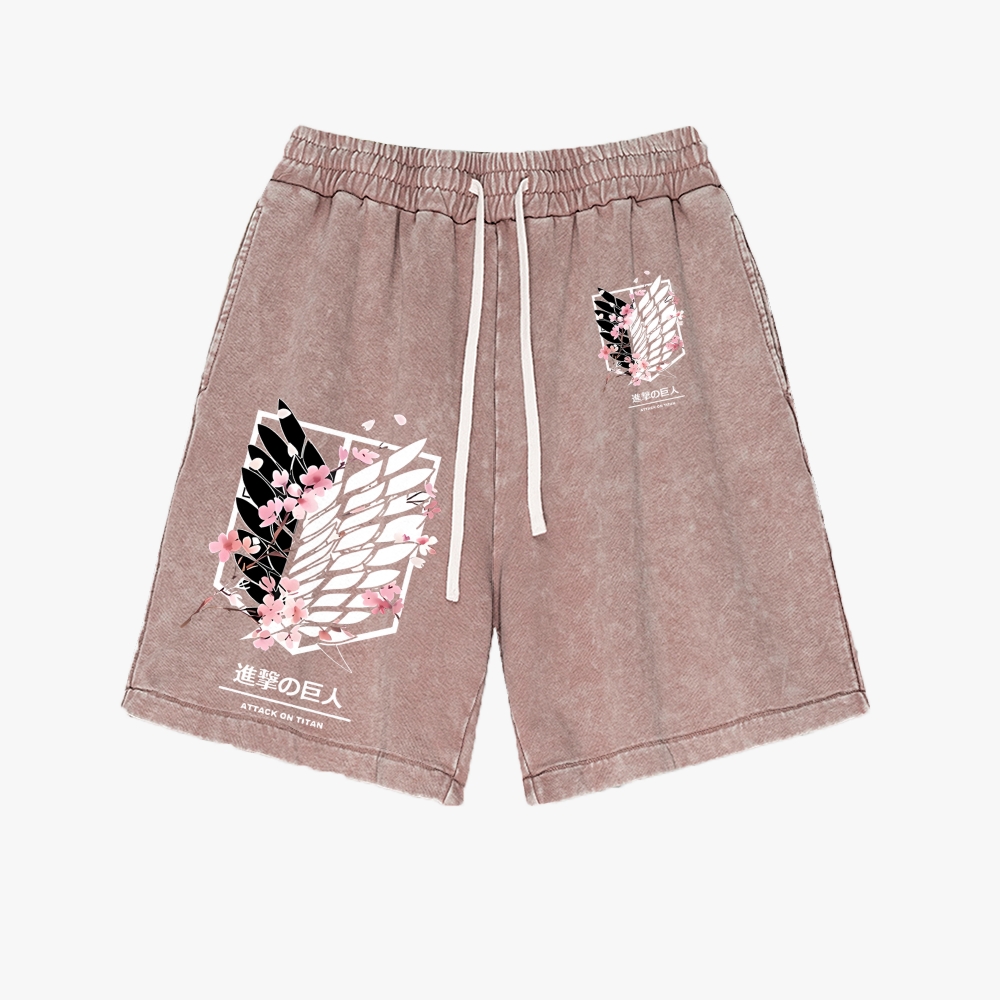 Attack On Titan Washed Vintage Shorts