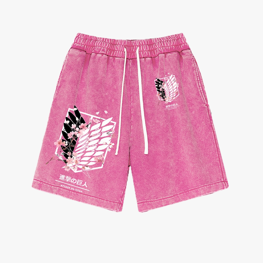 Attack On Titan Washed Vintage Shorts