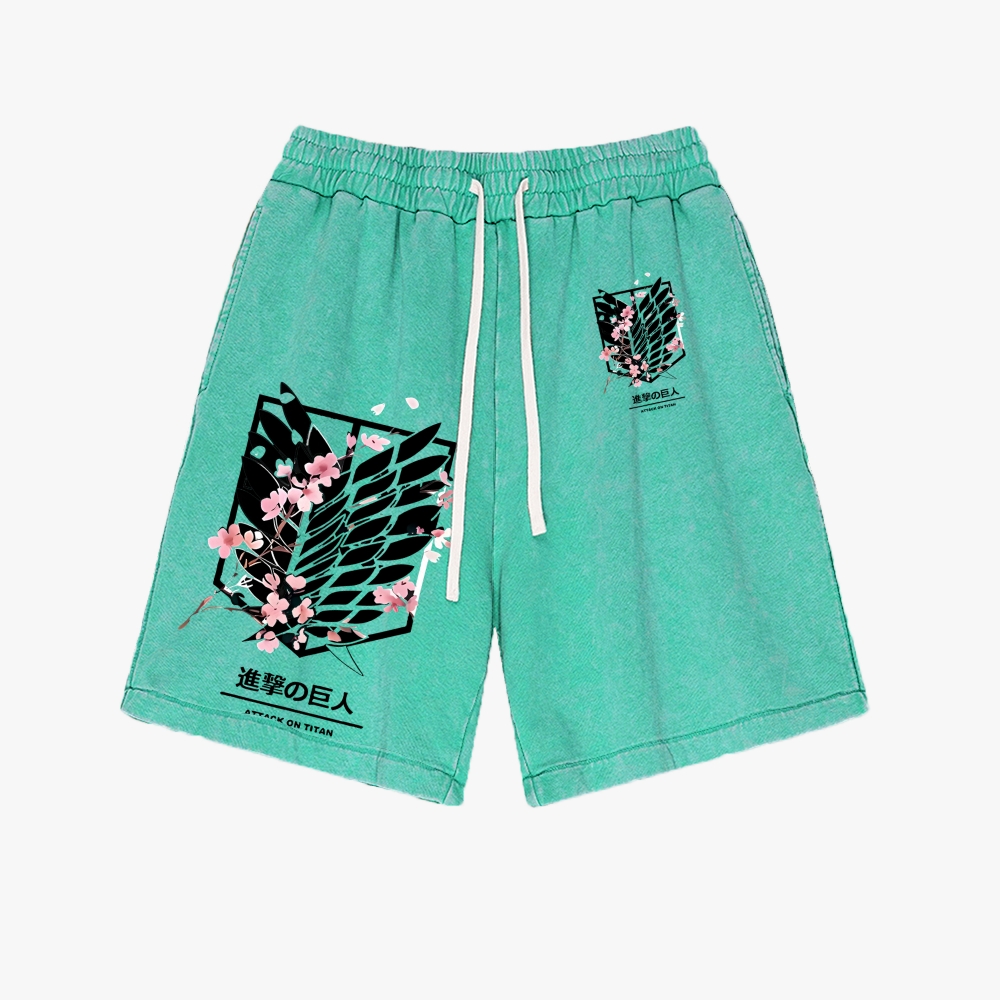 Attack On Titan Washed Vintage Shorts