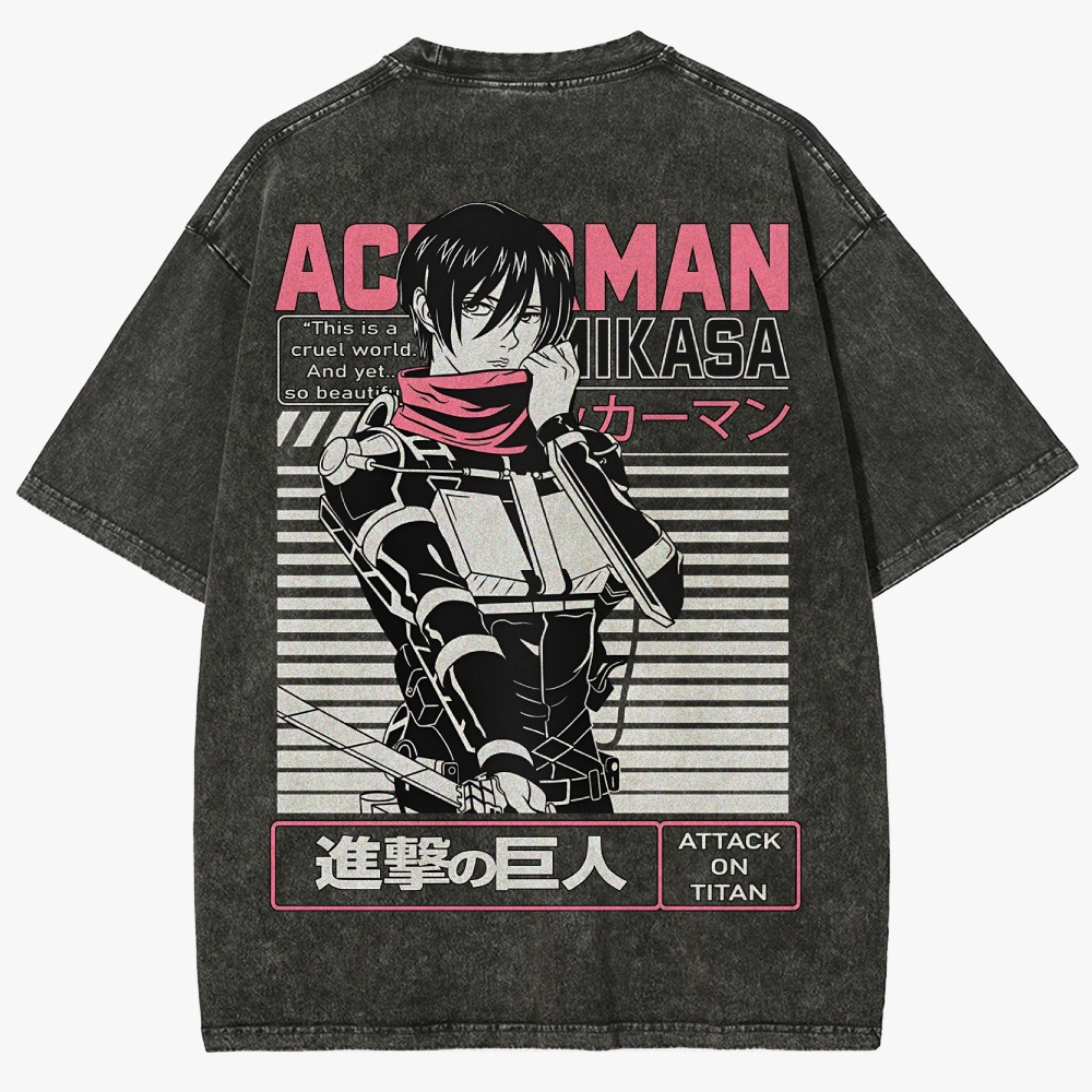 Attack On Titan Unisex Fit Washed T-Shirt