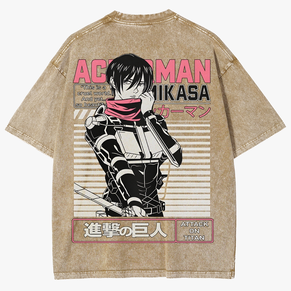 Attack On Titan Unisex Fit Washed T-Shirt