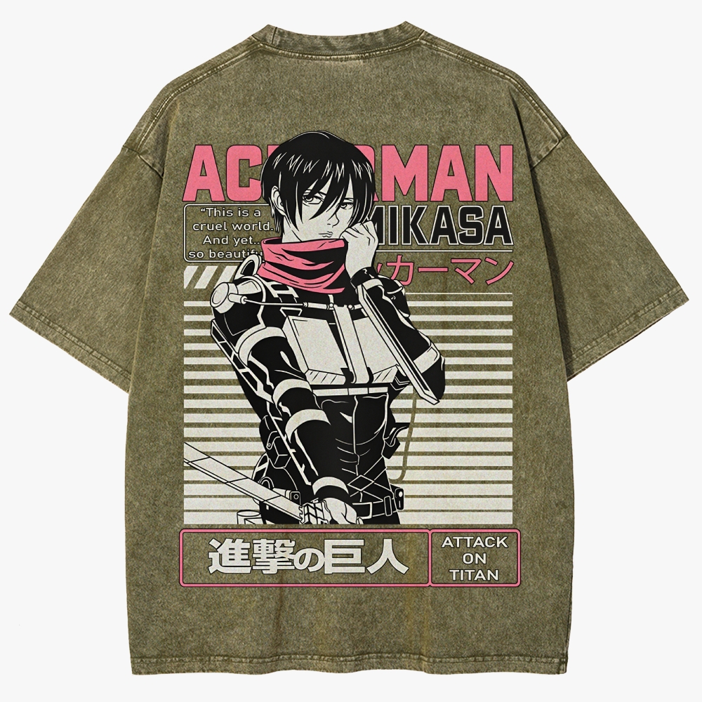 Attack On Titan Unisex Fit Washed T-Shirt