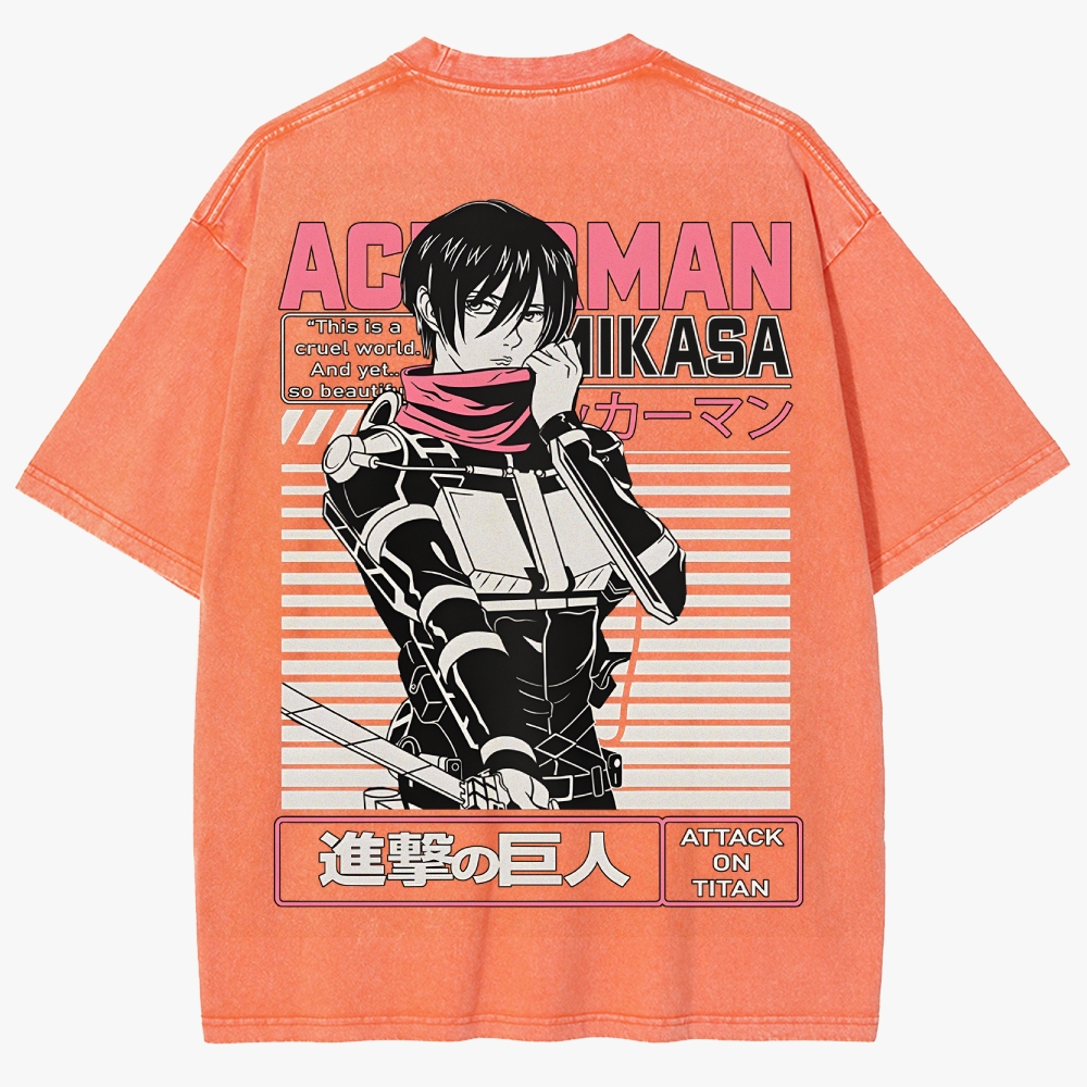 Attack On Titan Unisex Fit Washed T-Shirt
