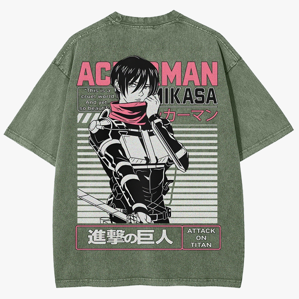 Attack On Titan Unisex Fit Washed T-Shirt