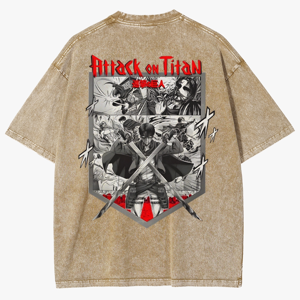 Attack On Titan Unisex Fit Washed T-Shirt