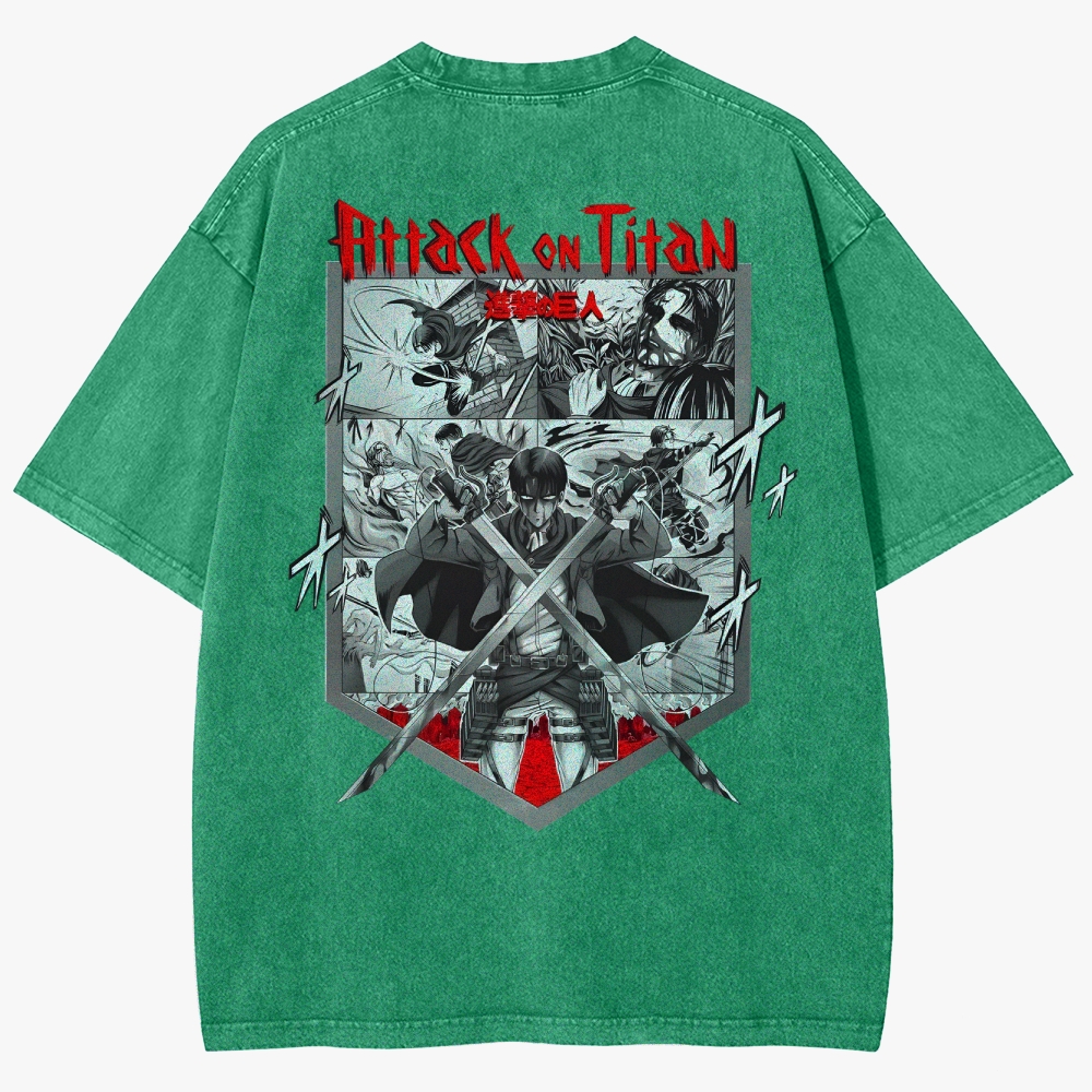 Attack On Titan Unisex Fit Washed T-Shirt
