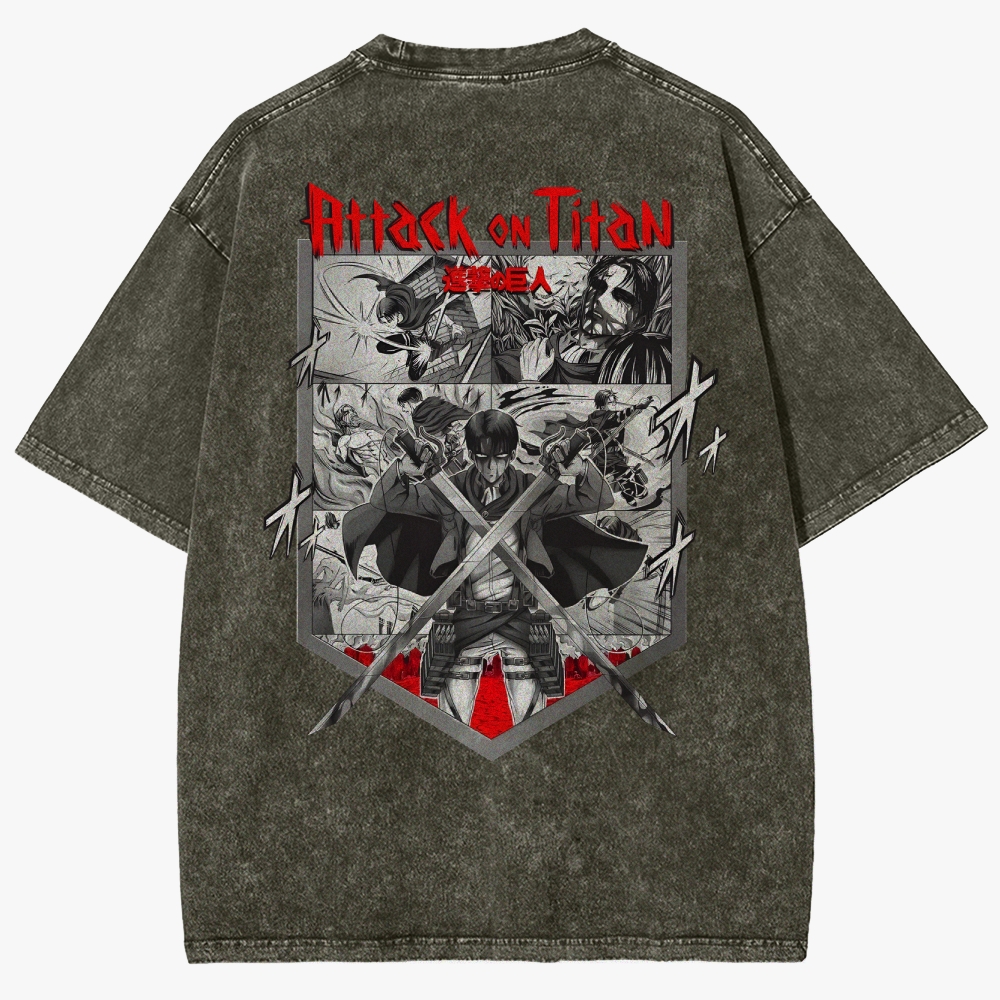 Attack On Titan Unisex Fit Washed T-Shirt