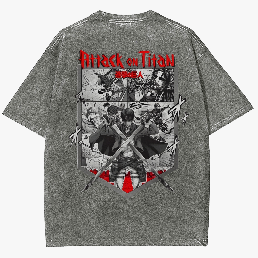 Attack On Titan Unisex Fit Washed T-Shirt