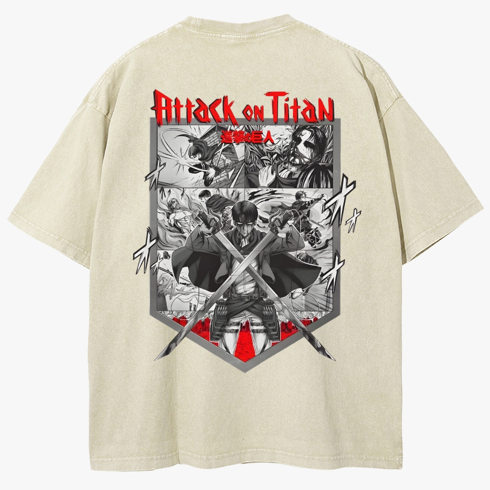 Attack On Titan Unisex Fit Washed T-Shirt