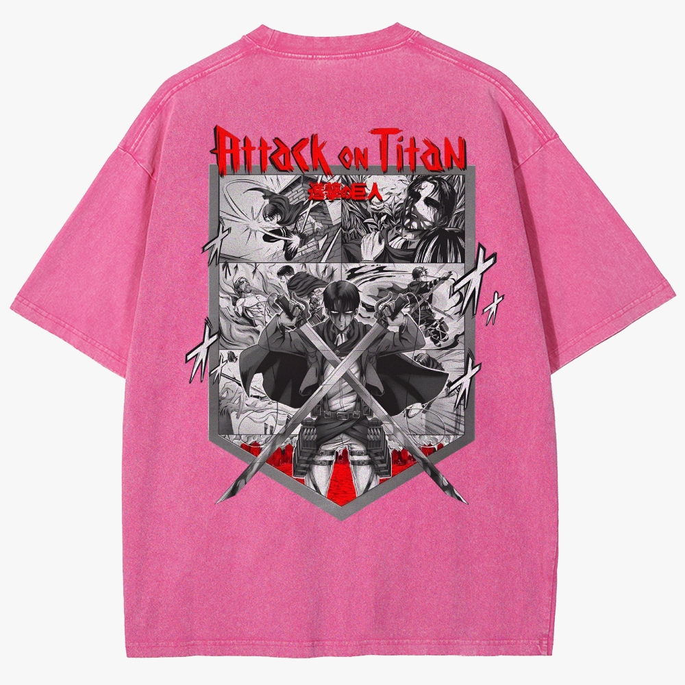 Attack On Titan Unisex Fit Washed T-Shirt