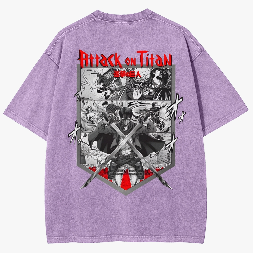 Attack On Titan Unisex Fit Washed T-Shirt