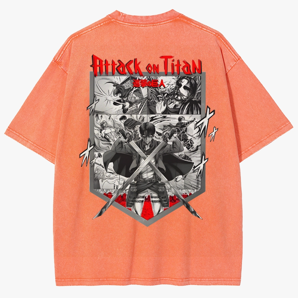 Attack On Titan Unisex Fit Washed T-Shirt
